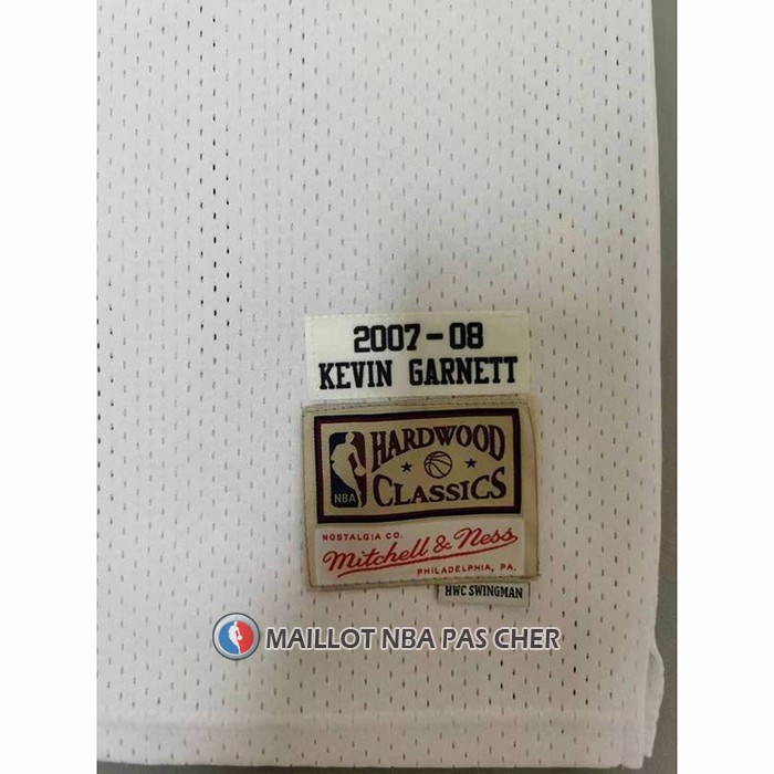 Maillot Boston Celtics Kevin Garnett NO 5 Mitchell & Ness 2007-08 Blanc